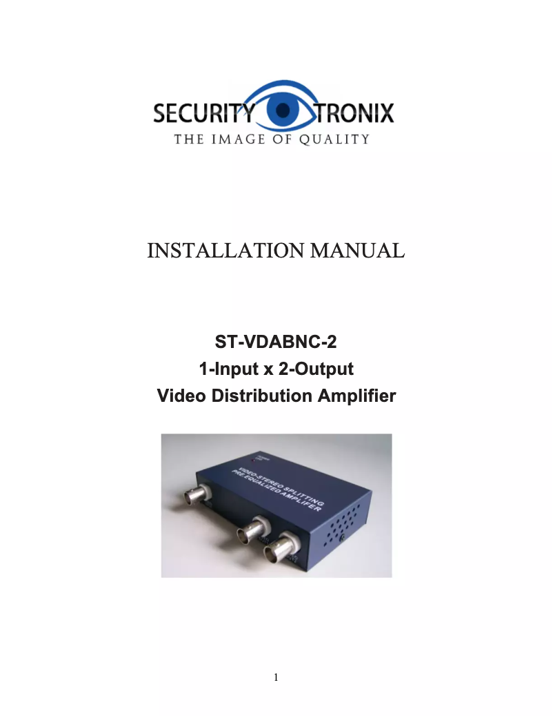 Página nº 1 - Manual de usuario Security Tronix ST-VDABNC-2
