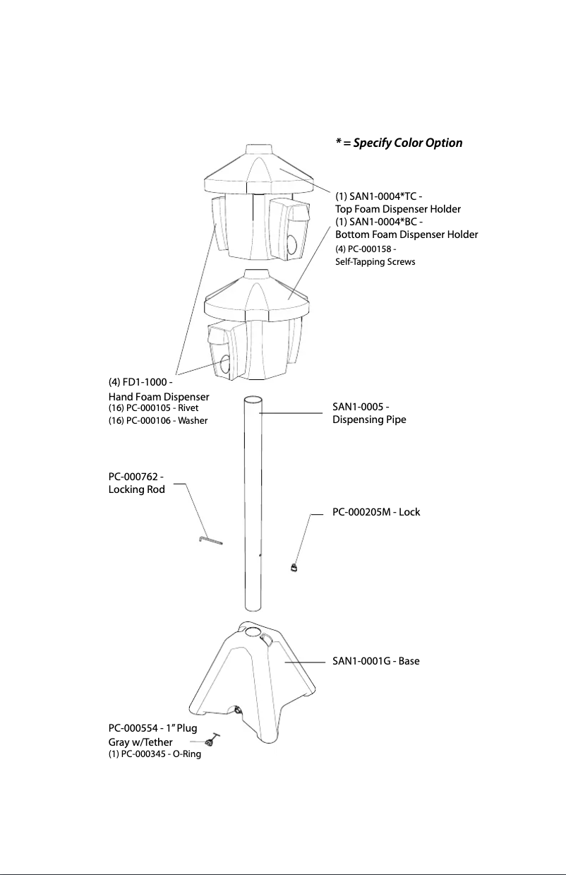 Página 1 del manual Manual de usuario PolyJohn SaniStand SAN1-2100