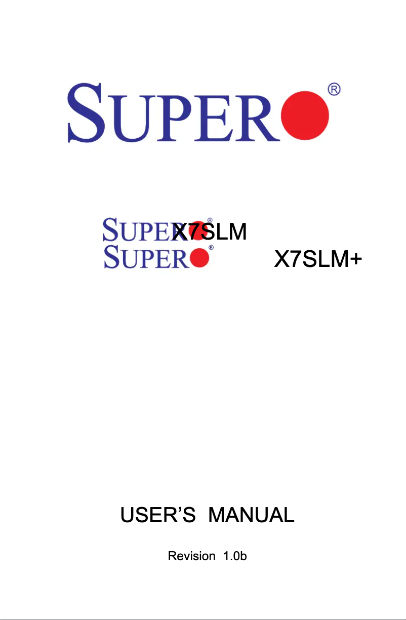 Imagen de la primera página del manual del dispositivo X7SLM