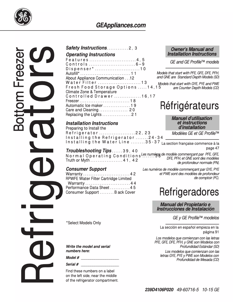 Página nº 1 - Manual de uso y mantenimiento Adora DFE28JGHWW