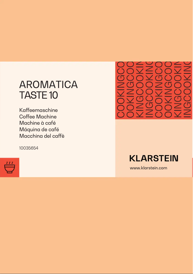 Página 1 del manual Manual de usuario Klarstein Aromatica Taste 10