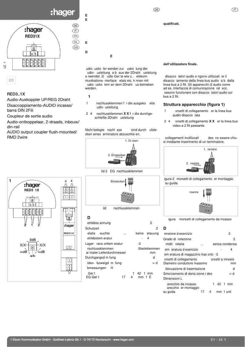 Imagen de la primera página del manual del dispositivo RED311X
