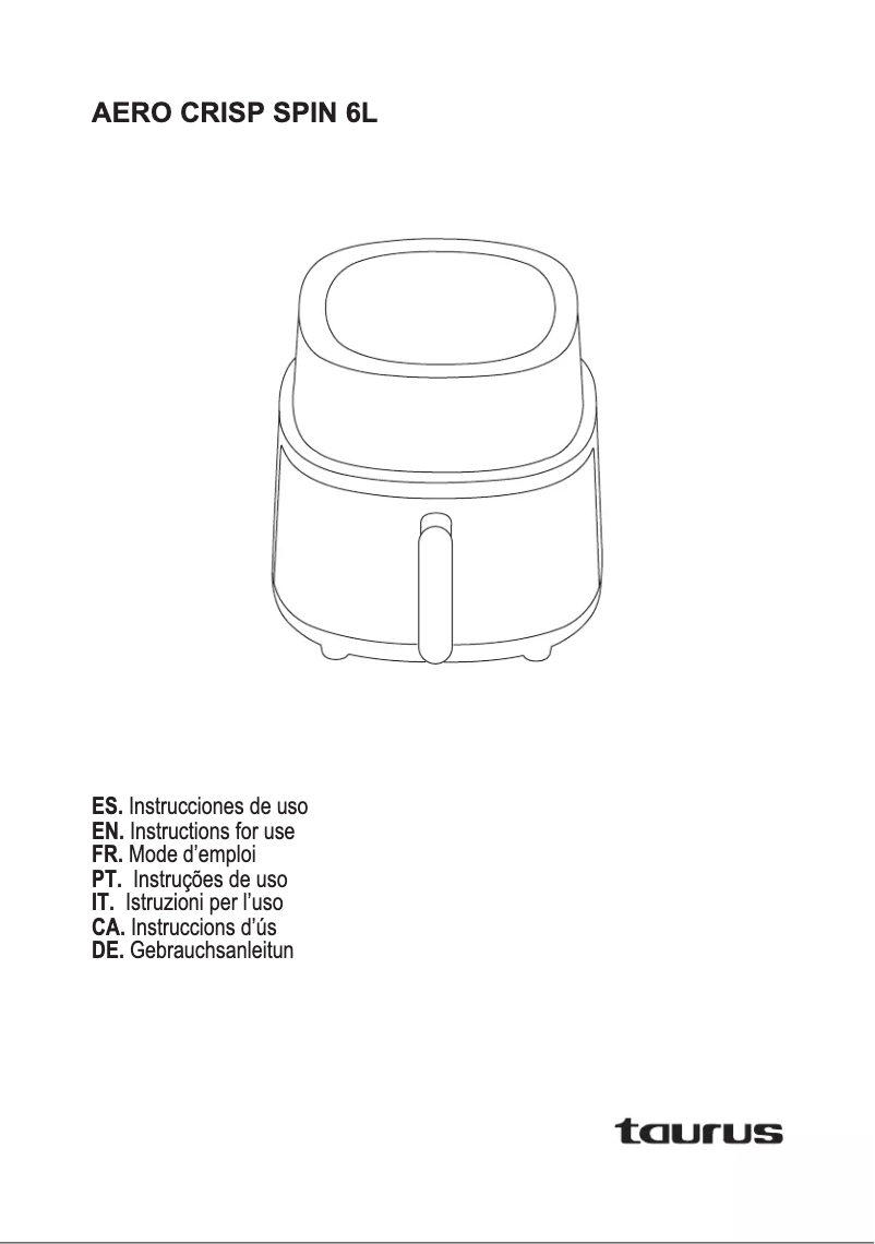 Página 1 del manual Manual de usuario Taurus Aero Crisp Spin 6L