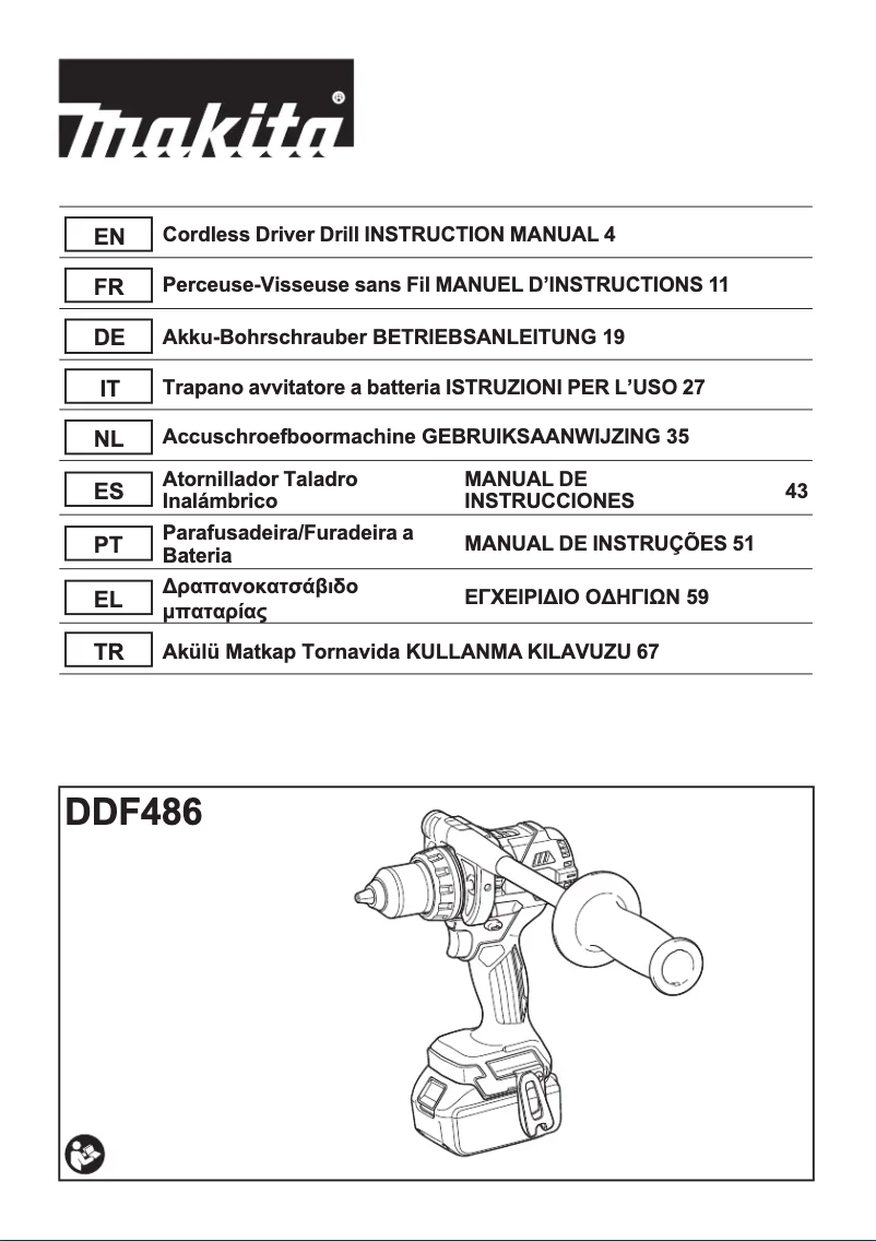 Página 1 del manual Manual de usuario Makita DDF486