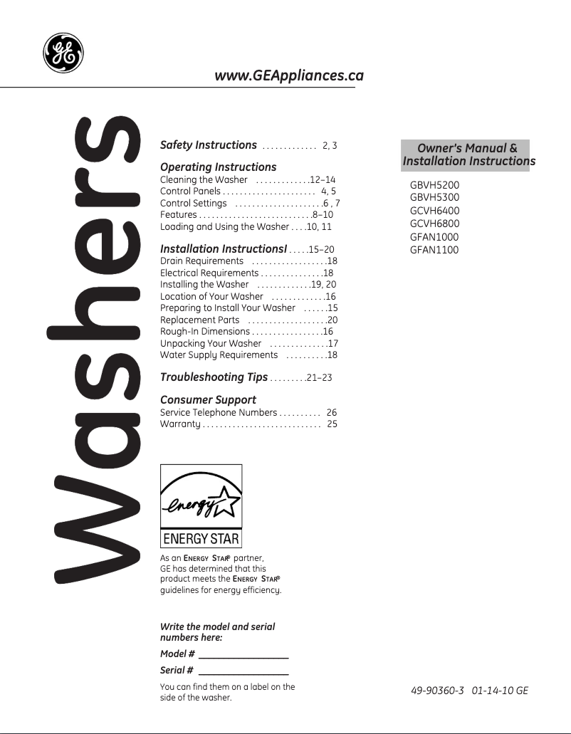 Imagen de la primera página del manual del dispositivo GFAN1100