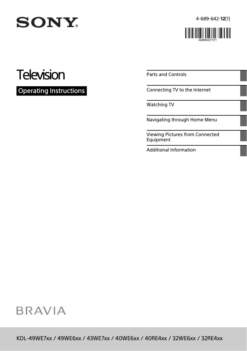 Página 1 del manual Manual de usuario Sony KDL32WE613BU