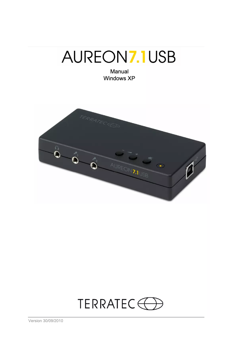 Imagen de la primera página del manual del dispositivo Aureon 7.1 USB