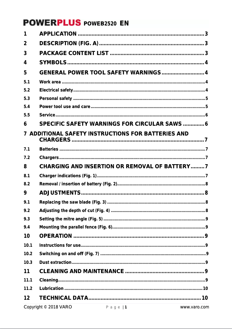 Imagen de la primera página del manual del dispositivo POWEB2520
