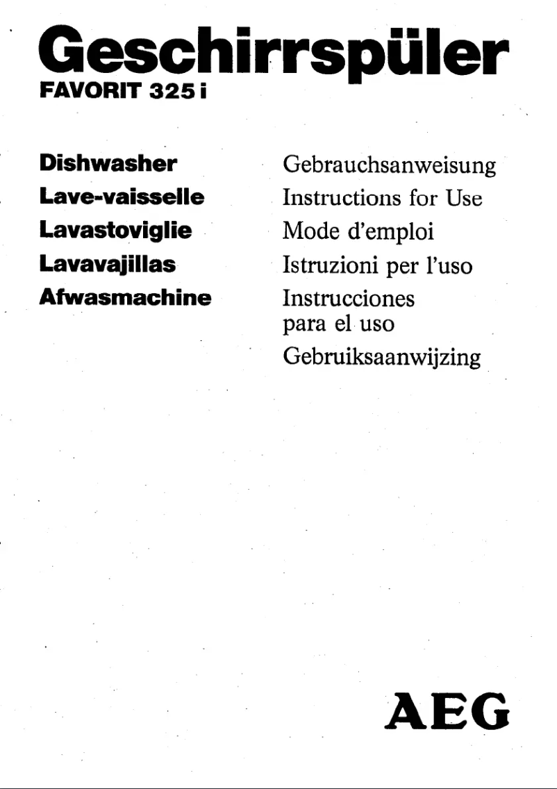 Página nº 1 - Manual de usuario AEG-Electrolux Favorit Compact 325i