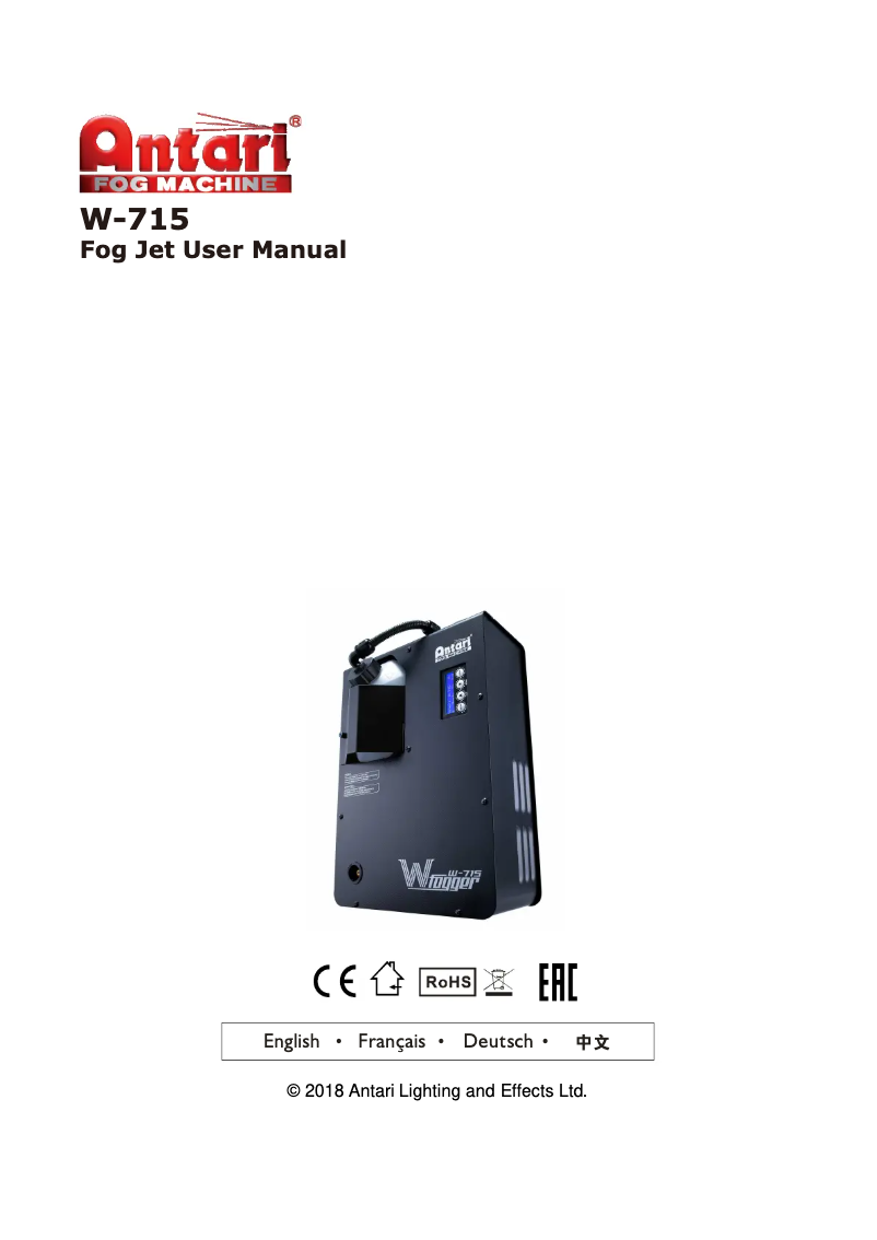 Página 1 del manual Manual de usuario Antari W-715