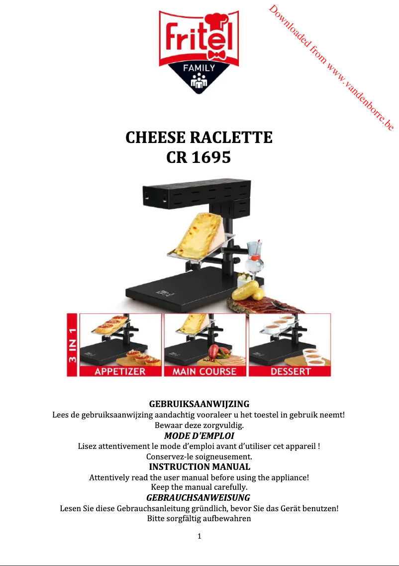 Imagen de la primera página del manual del dispositivo CR1895