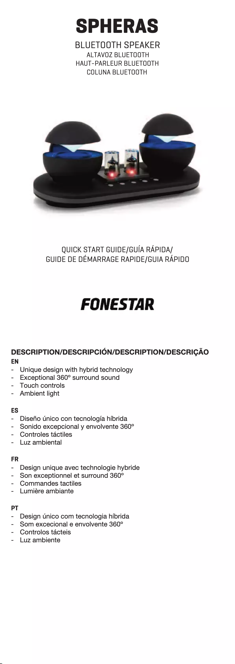 Página nº 1 - Manual de usuario FoneStar Spheras