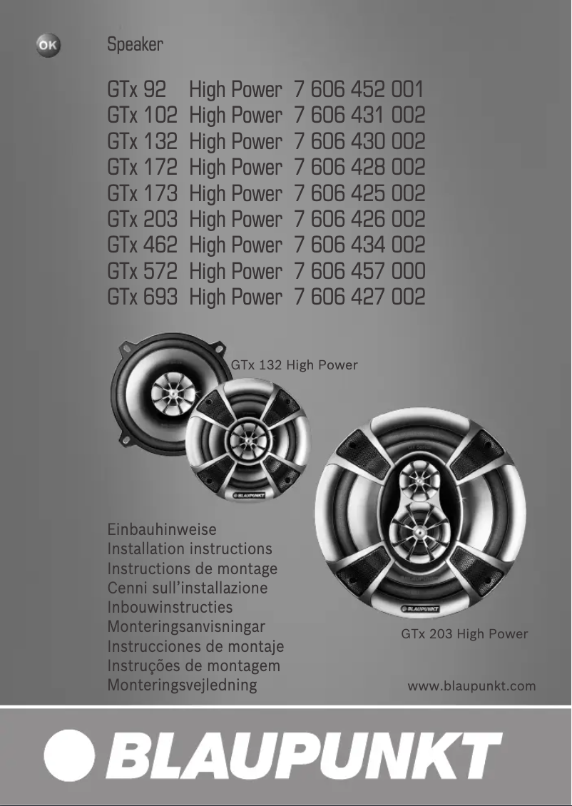 Imagen de la primera página del manual del dispositivo GTx 132 HP