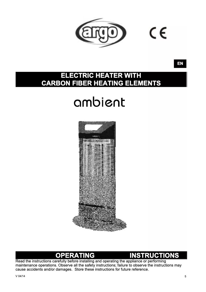 Página nº 1 - Manual de usuario Argoclima Ambient