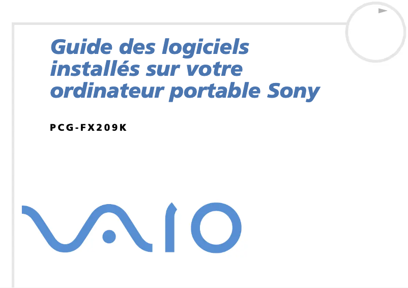 Imagen de la primera página del manual del dispositivo Vaio PCG-FX209K