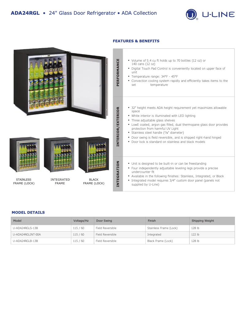 Imagen de la primera página del manual del dispositivo U-ADA24RGL13B