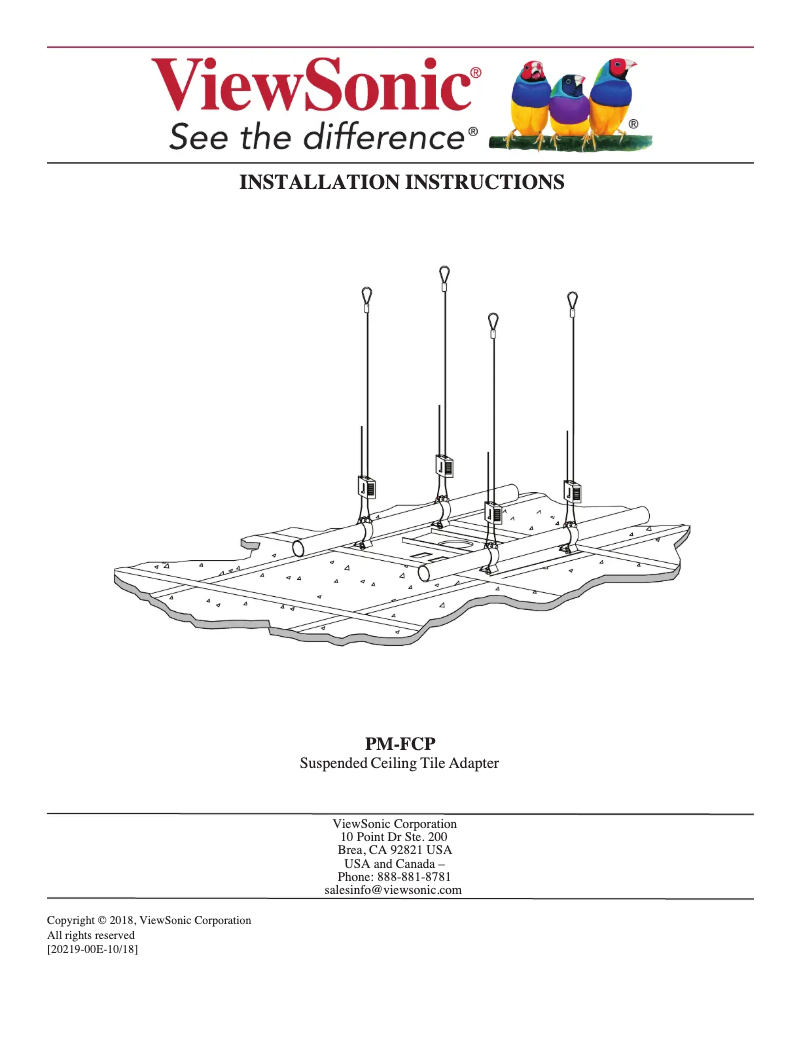Página 1 del manual Manual de usuario Viewsonic PM-FCP