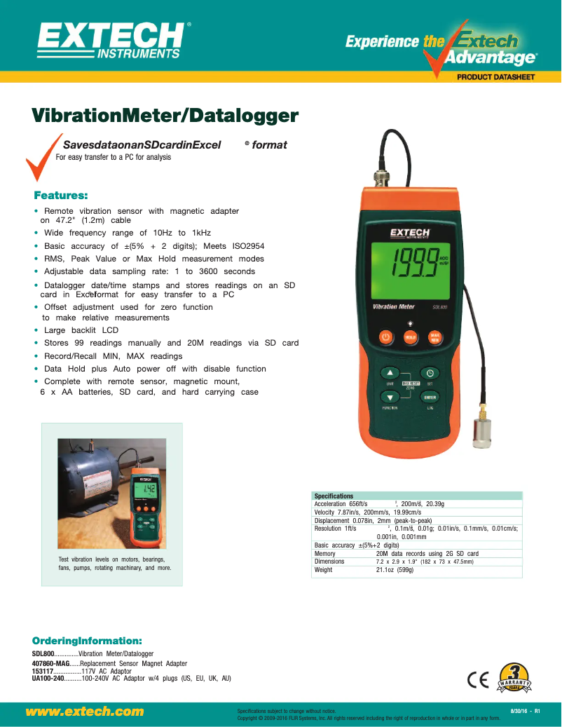 Imagen de la primera página del manual del dispositivo SDL800
