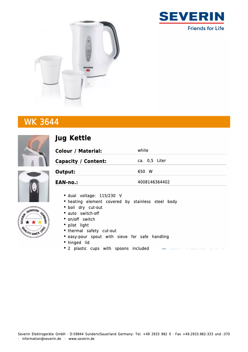 Imagen de la primera página del manual del dispositivo WK 3644