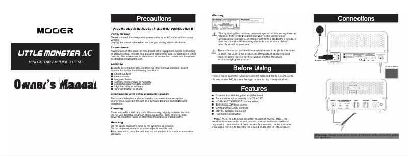 Imagen de la primera página del manual del dispositivo Little Monster AC