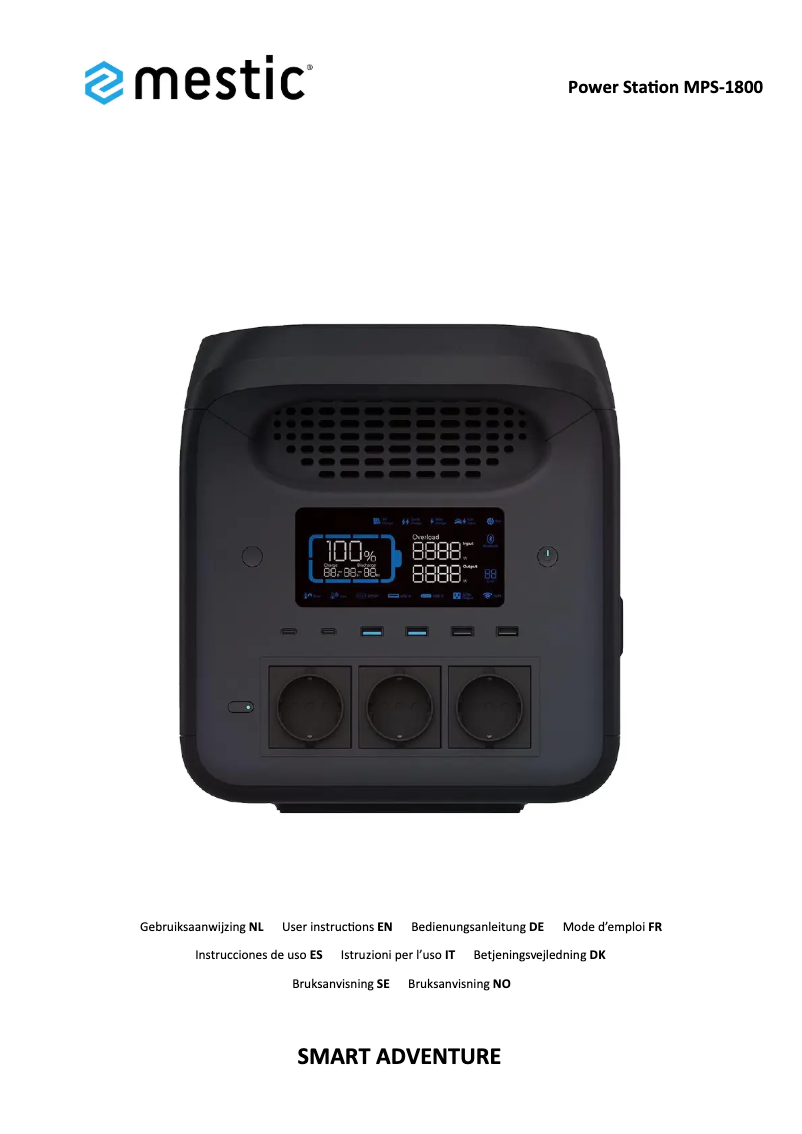 Imagen de la primera página del manual del dispositivo MPS-1800