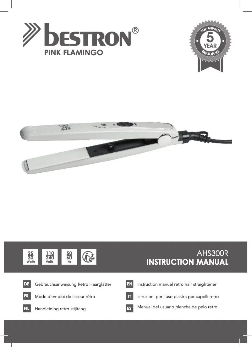 Imagen de la primera página del manual del dispositivo AHS300R