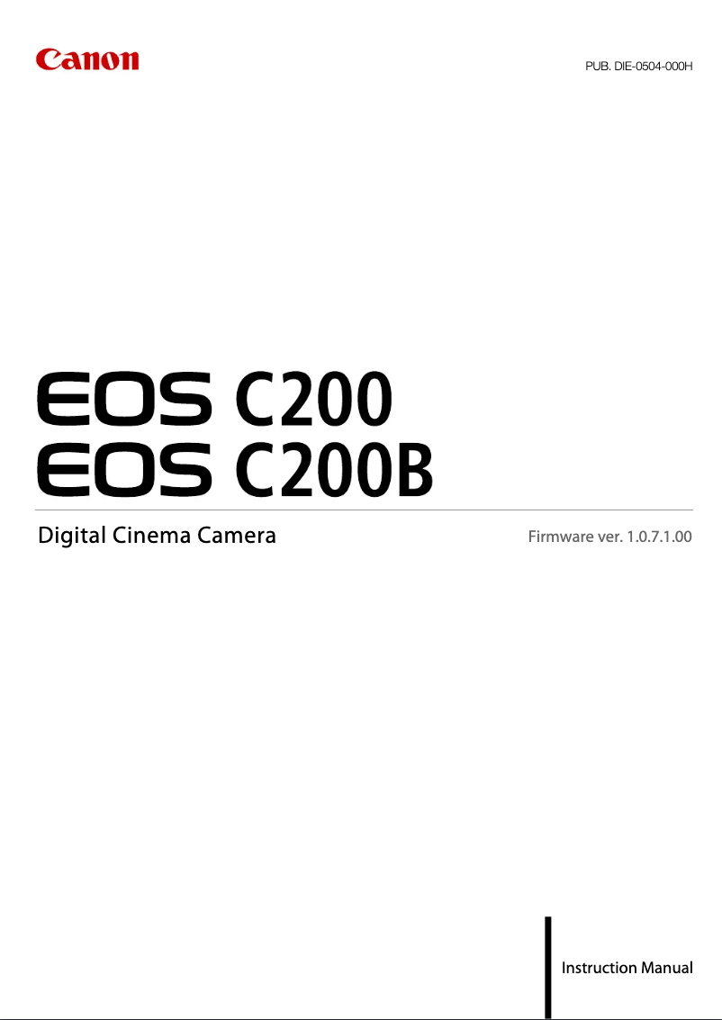 Imagen de la primera página del manual del dispositivo EOS C200B