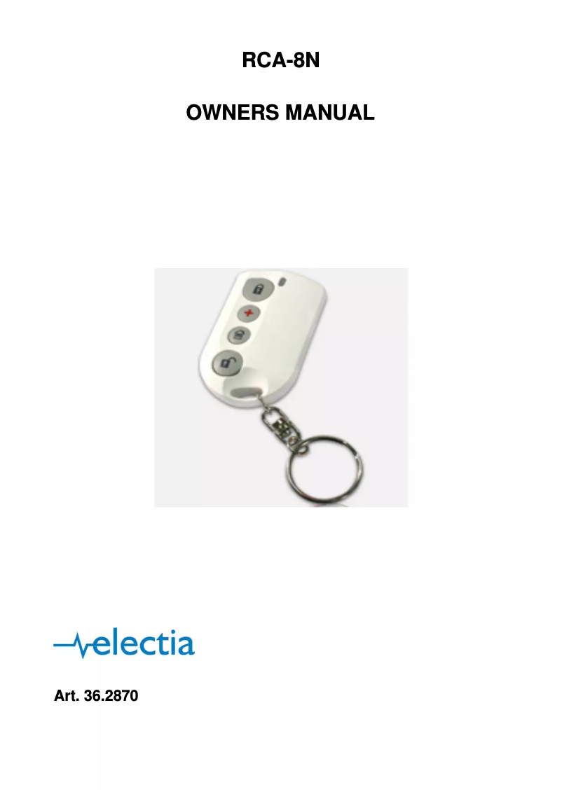 Imagen de la primera página del manual del dispositivo RCA-8N