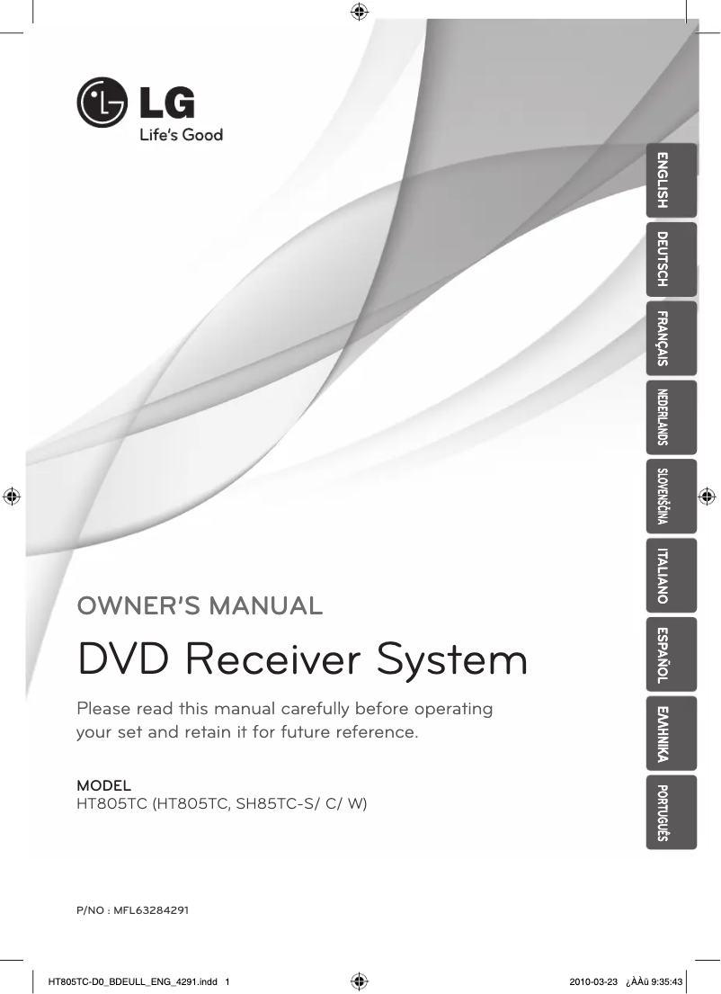 Página nº 1 - Manual de usuario LG HT805TC