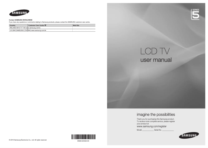 Imagen de la primera página del manual del dispositivo LE40C530