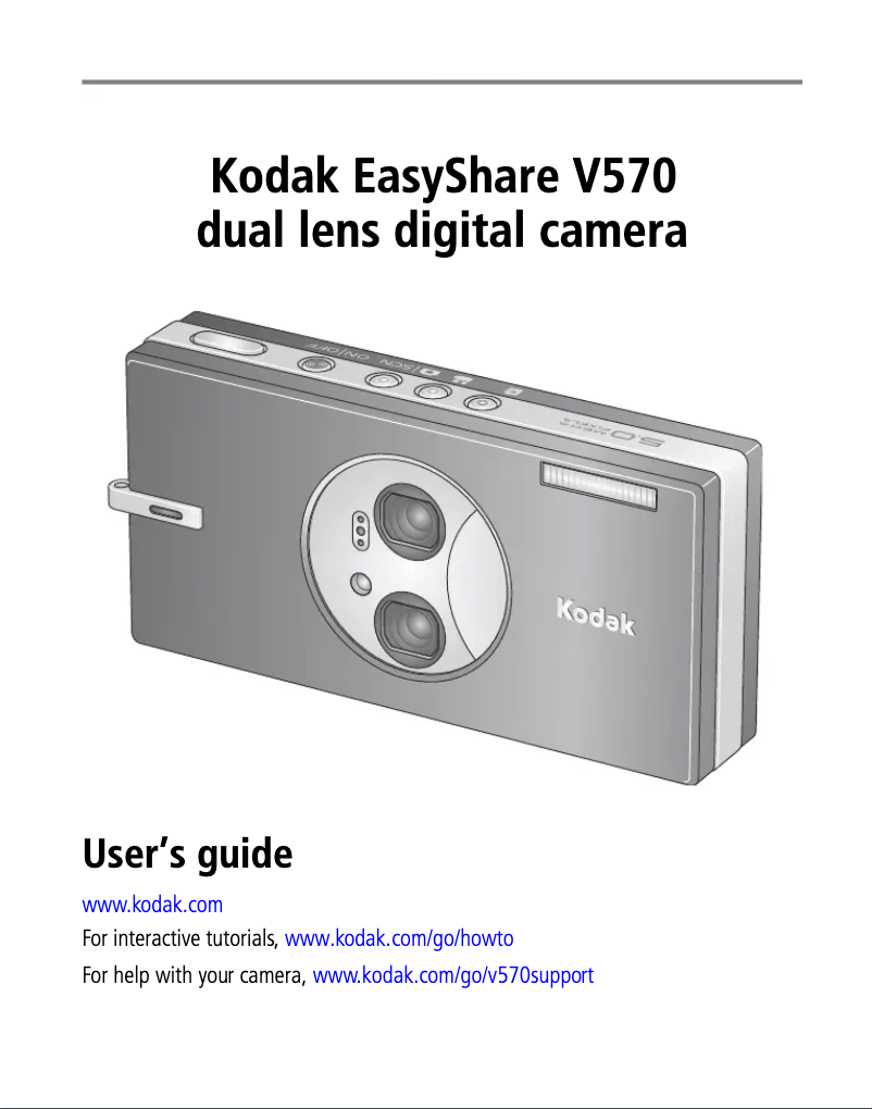 Imagen de la primera página del manual del dispositivo EasyShare V570
