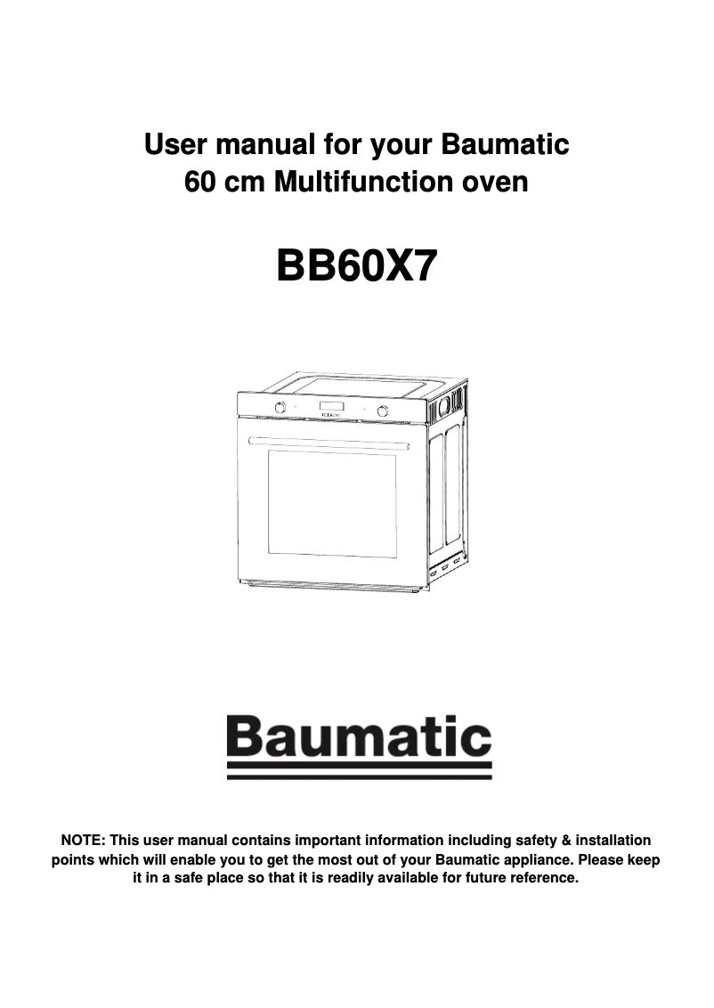 Página 1 del manual Manual de usuario Baumatic BB60X7