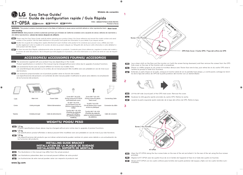 Página nº 1 - Manual de usuario LG KT-OPSA