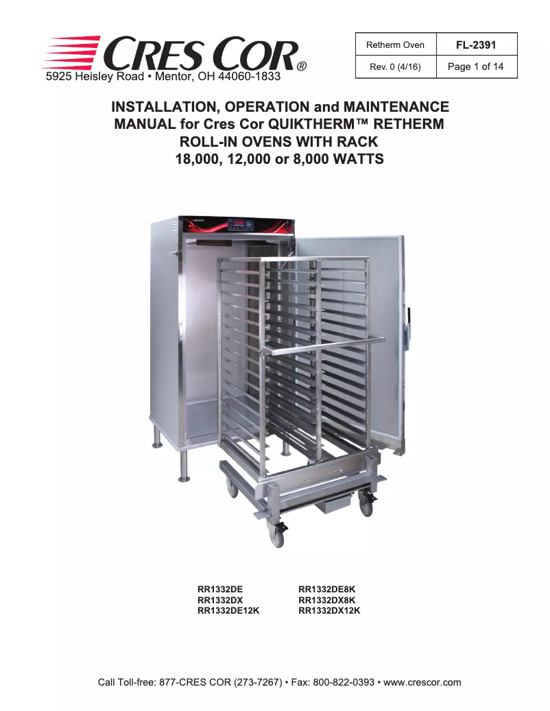 Imagen de la primera página del manual del dispositivo RR1332DE