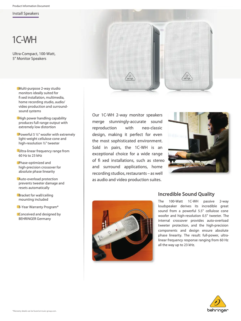 Imagen de la primera página del manual del dispositivo 1C-WH