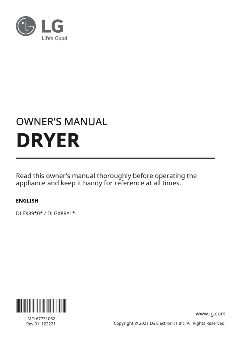 Página 1 del manual Manual de usuario LG DLGX8901B