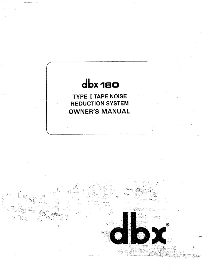 Página 1 del manual Manual de usuario DBX 180