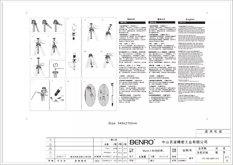 Página 1 del manual Manual de usuario Benro Mach3 TMA28A