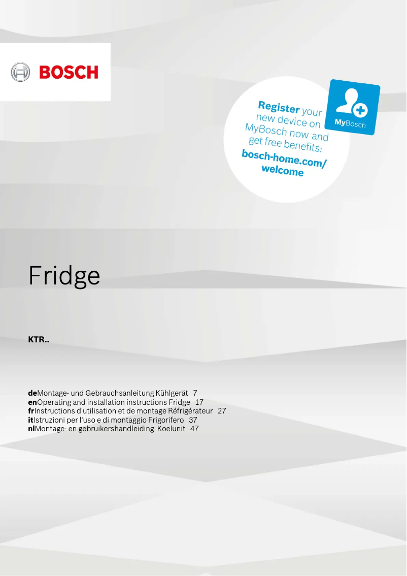 Imagen de la primera página del manual del dispositivo KTR15NW4A