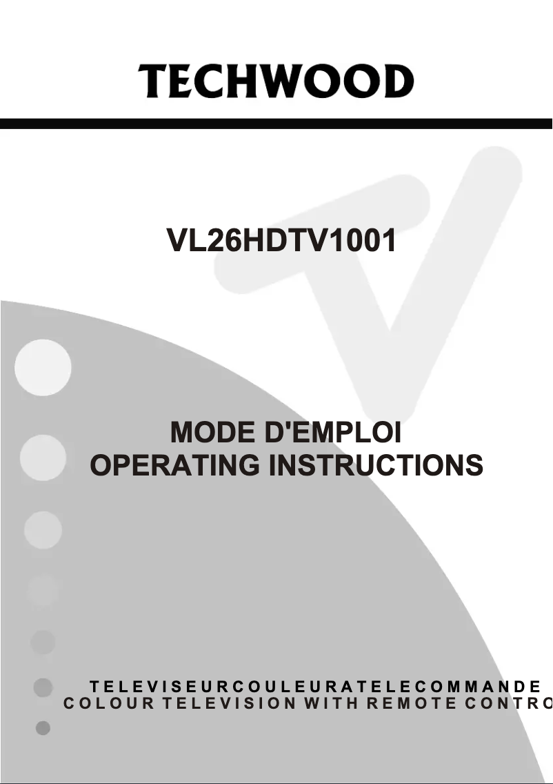 Página 1 del manual Manual de usuario Techwood VL26HDTV1001