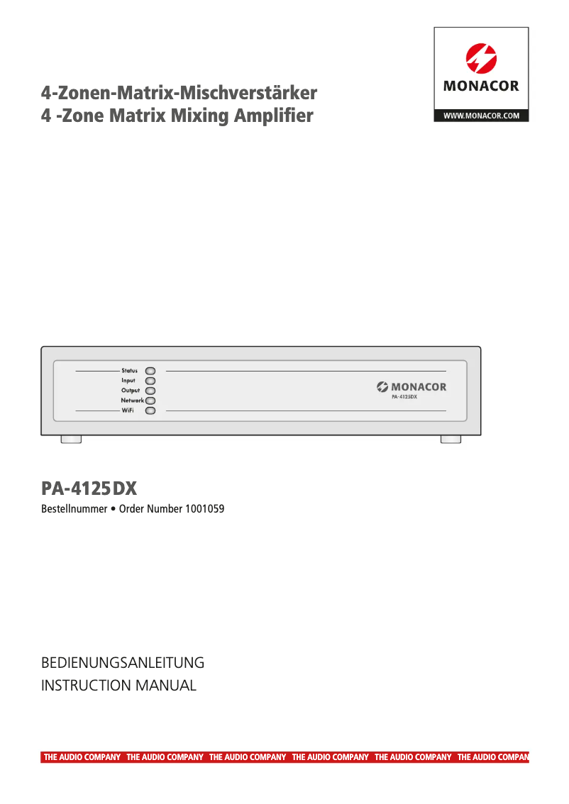 Imagen de la primera página del manual del dispositivo PA-4125DX