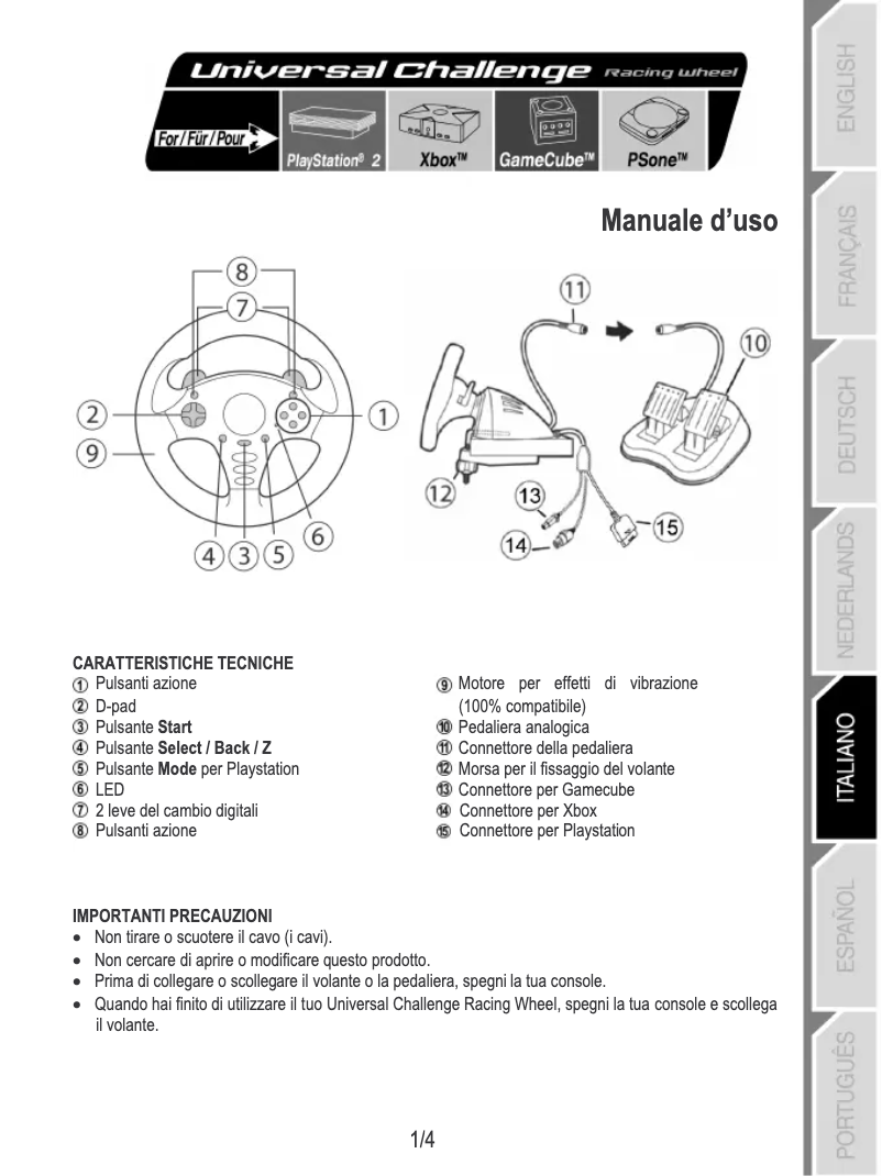 Imagen de la primera página del manual del dispositivo Universal Challenge