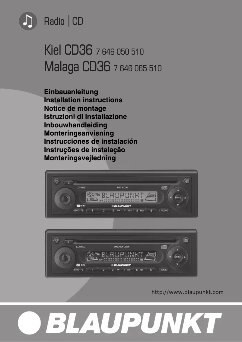 Imagen de la primera página del manual del dispositivo Malaga CD36