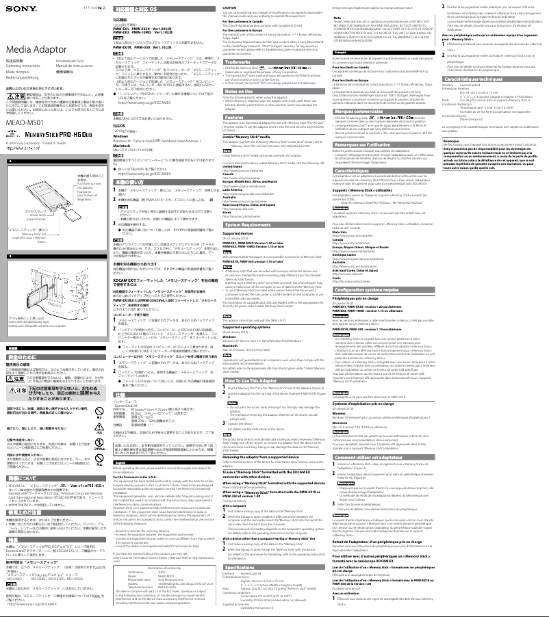 Imagen de la primera página del manual del dispositivo MEAD-MS01