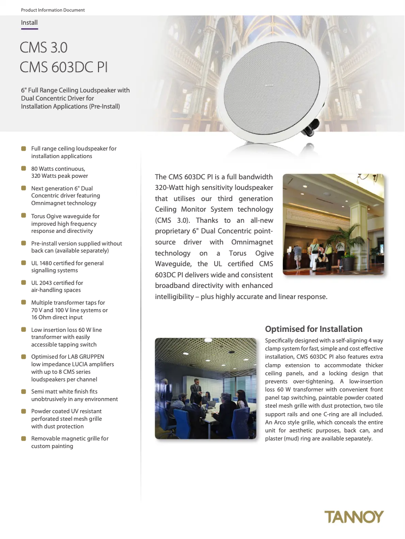 Imagen de la primera página del manual del dispositivo CMS 603DC PI