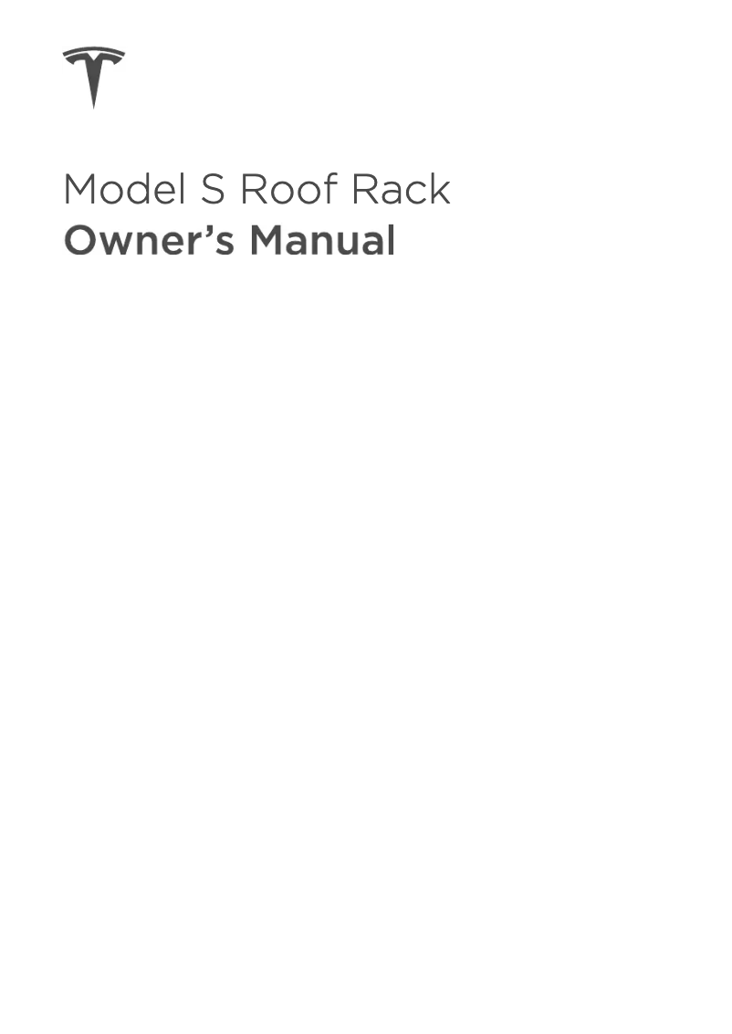 Página 1 del manual Manual de usuario Tesla Model S Roof Rack
