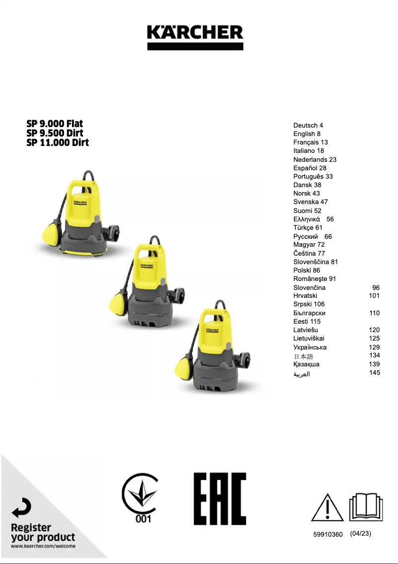 Página 1 del manual Manual de usuario Kärcher SP 9.500 Dirt
