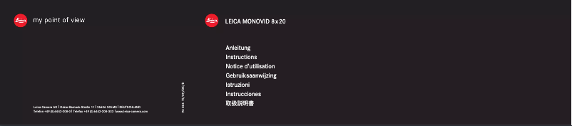 Imagen de la primera página del manual del dispositivo Monovid 8x20