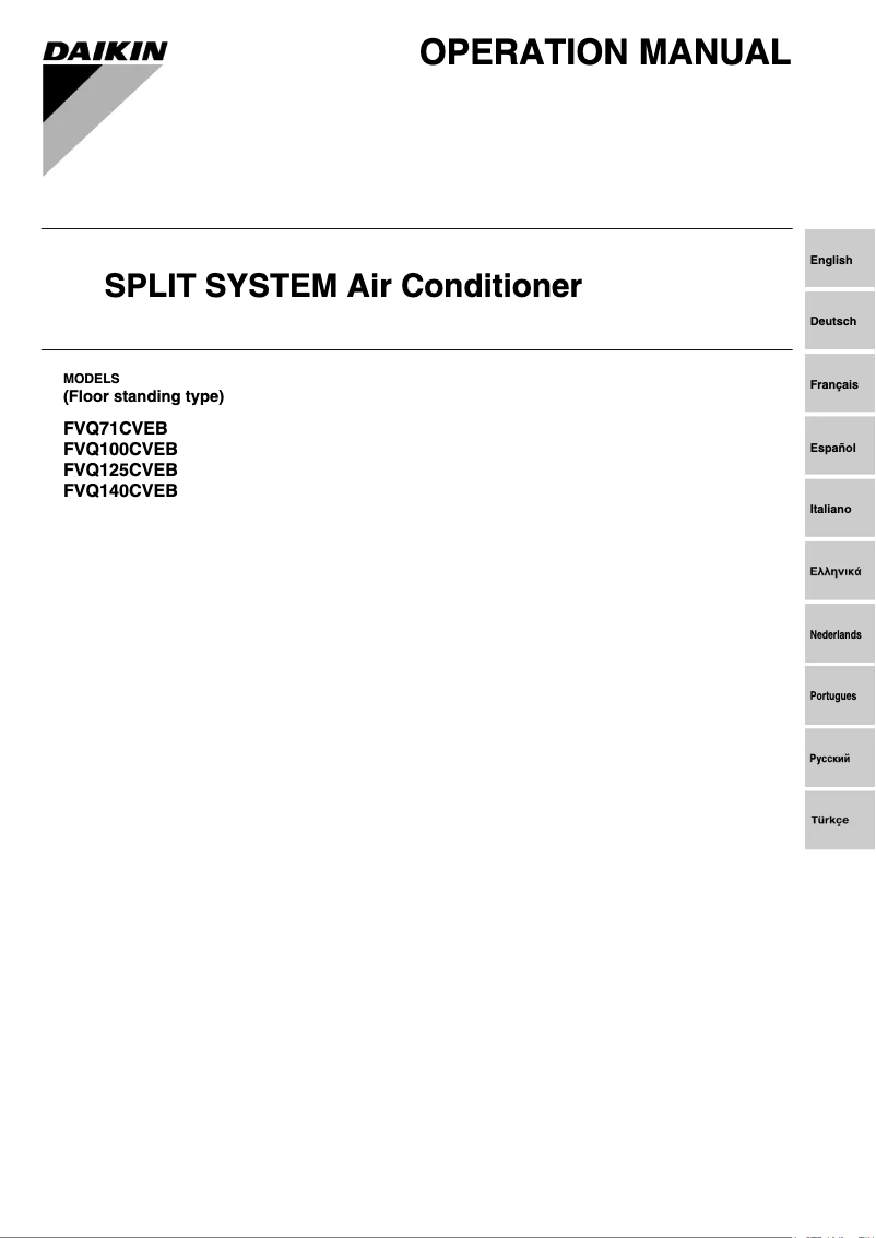 Imagen de la primera página del manual del dispositivo FVQ71CVEB