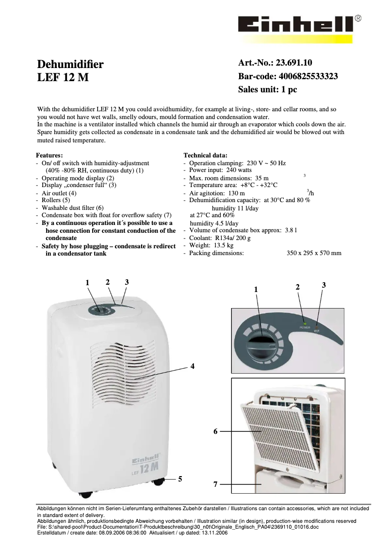 Página 1 del manual Manual de usuario Einhell LEF 12 M